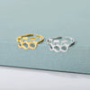 Wholesale Unisex Stainless Steel Opening Ring With Numbers Pattern 18K Gold Plated