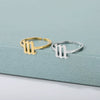 Wholesale Unisex Stainless Steel Opening Ring With Numbers Pattern 18K Gold Plated