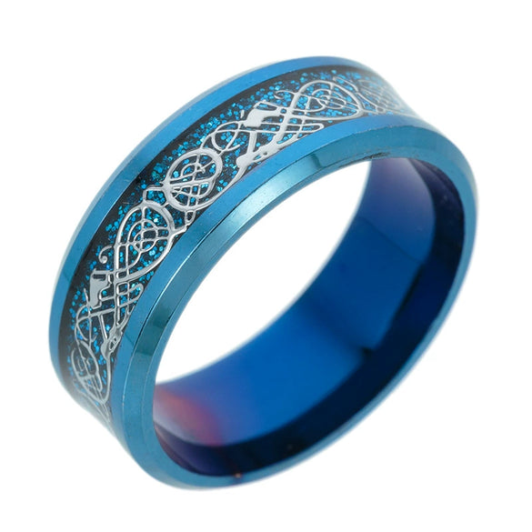 Wholesale Unisex Stainless Steel Ring With Dragon Pattern
