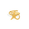 Wholesale Unisex Stainless Steel Ring With Star And Geometric Line Winding Design Electroplated