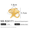 Wholesale Unisex Stainless Steel Ring With Star And Geometric Line Winding Design Electroplated