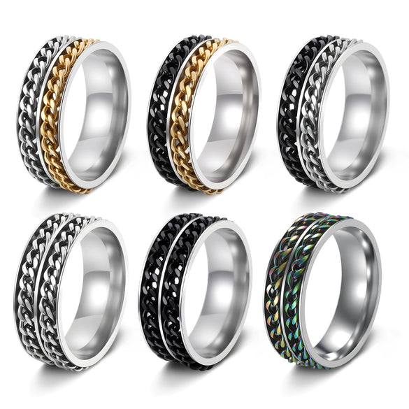 Wholesale Unisex Stainless Steel Rotating Decompression Jewelry With Letters Numbers Text And Seiko Design