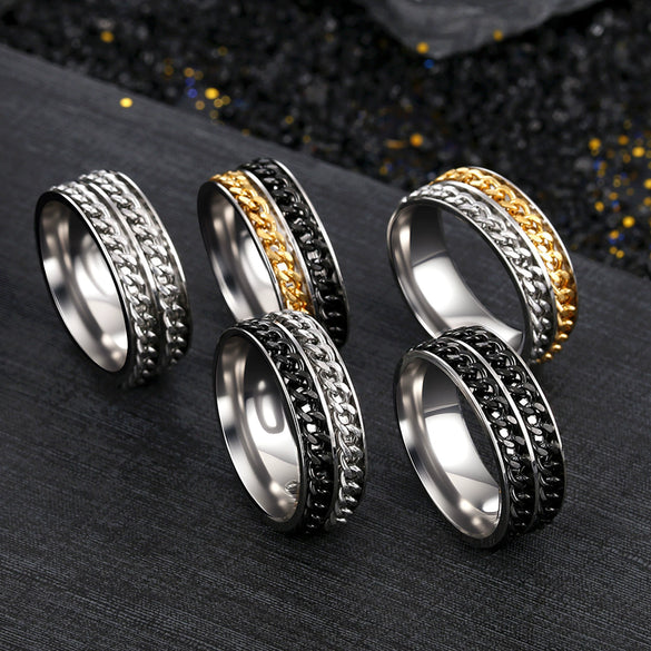 Wholesale Unisex Stainless Steel Rotating Decompression Jewelry With Letters Numbers Text And Seiko Design