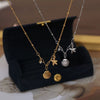 Wholesale Unisex Stainless Steel Starfish Pearl Neck Chain Necklace With 18K Gold Vacuum Plating For Color Preservation