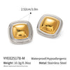 Wholesale Unisex Stainless Steel Titanium Steel Color Matching Square Geometric Earrings Highend Retro Style Pvd Vacuum Real Gold Electroplating Nonfading
