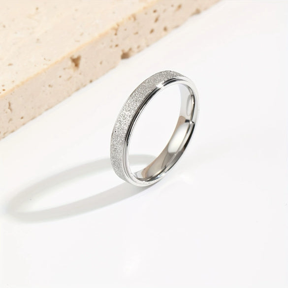 Wholesale Unisex Stainless Steel Vacuum Plated Starry Sky Design Niche Matte Ring Fashionable And Simple Light Luxury Accessory