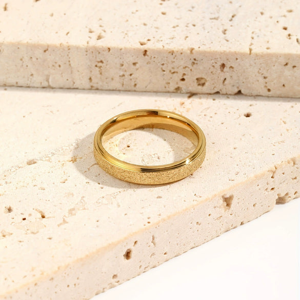 Wholesale Unisex Stainless Steel Vacuum Plated Starry Sky Design Niche Matte Ring Fashionable And Simple Light Luxury Accessory