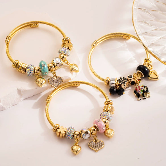 Wholesale Unisex Star Animals Zodiac Pattern Titanium Steel Adjustable Bracelet