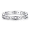 Wholesale Unisex 925 Sterling Silver Ring With 5A Full Diamond Zircon In Emerald Cut Electroplated Simple Geometric Style
