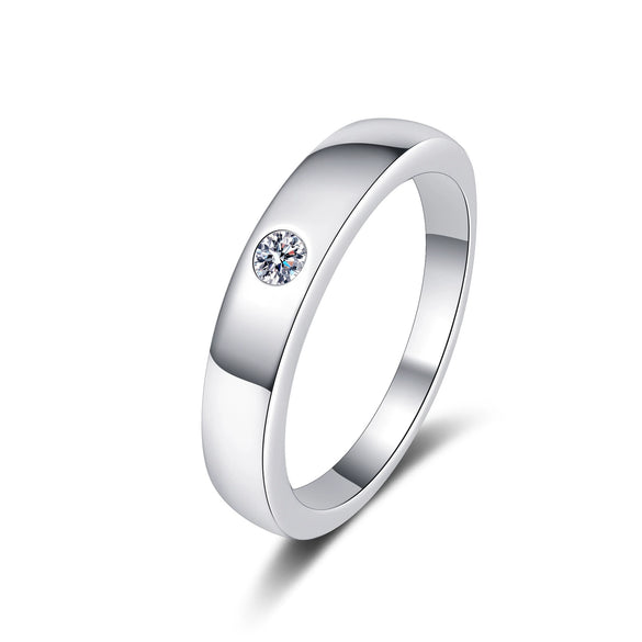 Wholesale Unisex 925 Sterling Silver Ring With Moissanite Geometric Design And Electroplating Process