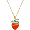 Wholesale Unisex Strawberry Geometric Full Diamond Necklace Made Of Titanium Steel And Copper
