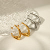 Wholesale Unisex Summer Fashion Stainless Steel Earrings With Irregular Geometric Design And Pvd Vacuum Real Gold Electroplating