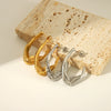 Wholesale Unisex Summer Fashion Stainless Steel Earrings With Irregular Geometric Design And Pvd Vacuum Real Gold Electroplating