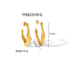 Wholesale Unisex Summer Fashion Stainless Steel Earrings With Irregular Geometric Design And Pvd Vacuum Real Gold Electroplating