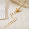 Wholesale Unisex Sweet And Cool Minimalist Stainless Steel Star Electroplated Drawstring Ochain Necklace