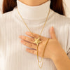Wholesale Unisex Sweet And Cool Minimalist Stainless Steel Star Electroplated Drawstring Ochain Necklace