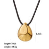 Wholesale Unisex Sweet And Cool Style Heart Shape Irregular Geometric Pendant Stainless Steel Leather Rope O Word Chain Electroplated Necklace