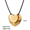 Wholesale Unisex Sweet And Cool Style Heart Shape Irregular Geometric Pendant Stainless Steel Leather Rope O Word Chain Electroplated Necklace