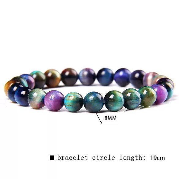 Wholesale Unisex Tiger Eye Stone Bead Bracelet Jewelry Accessories In Mixed Blue And Yellow Colors