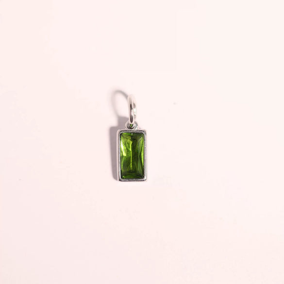 Wholesale Unisex Titanium Steel Birthstone Cube Pendant Necklace With Electroplating Treatment