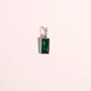 Wholesale Unisex Titanium Steel Birthstone Cube Pendant Necklace With Electroplating Treatment