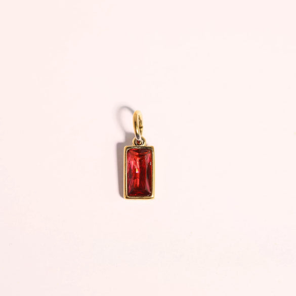 Wholesale Unisex Titanium Steel Birthstone Cube Pendant Necklace With Electroplating Treatment