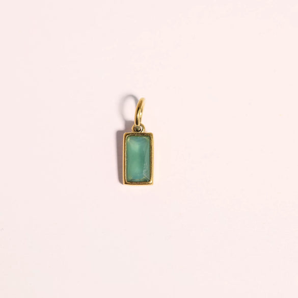 Wholesale Unisex Titanium Steel Birthstone Cube Pendant Necklace With Electroplating Treatment