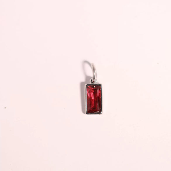 Wholesale Unisex Titanium Steel Birthstone Cube Pendant Necklace With Electroplating Treatment