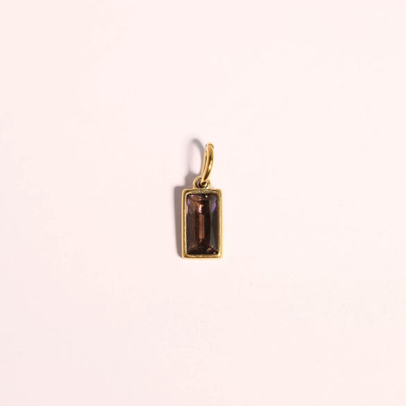 Wholesale Unisex Titanium Steel Birthstone Cube Pendant Necklace With Electroplating Treatment