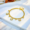 Wholesale Unisex Titanium Steel Chain Bracelet With Shell Sunflower Pendant Geometric Pattern Electroplated Design
