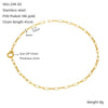 Wholesale Unisex Titanium Steel Geometric Clip Chain Necklace Bracelet With Gold Electroplating