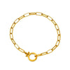 Wholesale Unisex Titanium Steel Geometric Clip Chain Necklace Bracelet With Gold Electroplating