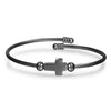 Wholesale Unisex Titanium Steel Geometric Cross Opening Adjustable Bracelet With Electroplating