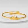 Wholesale Unisex Titanium Steel Geometric Cross Opening Adjustable Bracelet With Electroplating