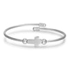 Wholesale Unisex Titanium Steel Geometric Cross Opening Adjustable Bracelet With Electroplating