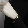 Wholesale Unisex Titanium Steel Geometric Cross Opening Adjustable Bracelet With Electroplating