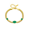 Wholesale Unisex Titanium Steel Geometric Oval Snake Bone Chain Bracelet With Electroplating
