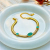 Wholesale Unisex Titanium Steel Geometric Oval Snake Bone Chain Bracelet With Electroplating