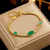 Wholesale Unisex Titanium Steel Geometric Oval Snake Bone Chain Bracelet With Electroplating