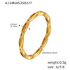 Wholesale Unisex 316L Stainless Steel Gold Plated Geometric Hollow Open Ring Light Luxury Style Jewelry