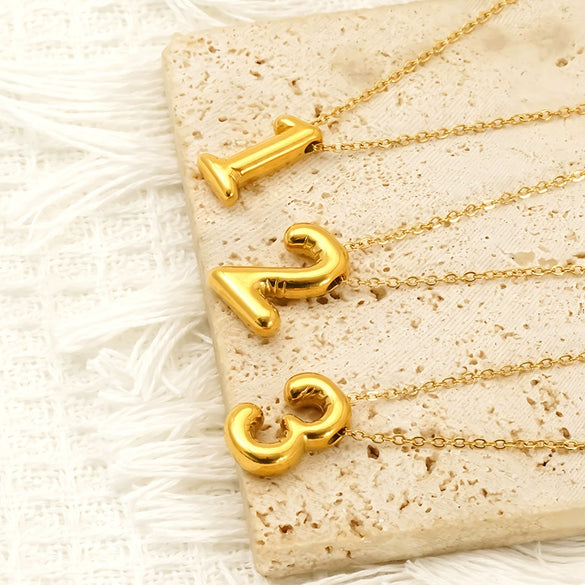 Wholesale Unisex Titanium Steel Goldplated Pendant Necklace With Letters Numbers Text Pattern And Cross Chain