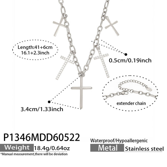Wholesale Unisex Titanium Steel 18K Goldplated Cross Pendant Necklace In Chic Style
