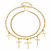 Wholesale Unisex Titanium Steel 18K Goldplated Cross Pendant Necklace In Chic Style
