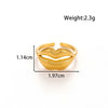 Wholesale Unisex Titanium Steel Love Lip Opening Adjustable Ring With Heart Shape Pattern And Electroplating Design