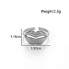 Wholesale Unisex Titanium Steel Love Lip Opening Adjustable Ring With Heart Shape Pattern And Electroplating Design