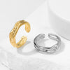 Wholesale Unisex Titanium Steel Ring With Geometric Design And Electroplating Irregular Opening Adjustable Finger Ring