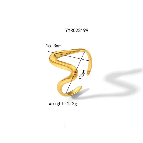 Wholesale Unisex Titanium Steel Ring With Irregular Hammered Design And Geometric Style Vacuum Real Gold Electroplated