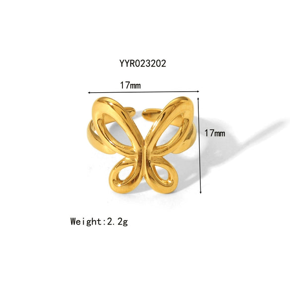 Wholesale Unisex Titanium Steel Ring With Irregular Hammered Design And Geometric Style Vacuum Real Gold Electroplated
