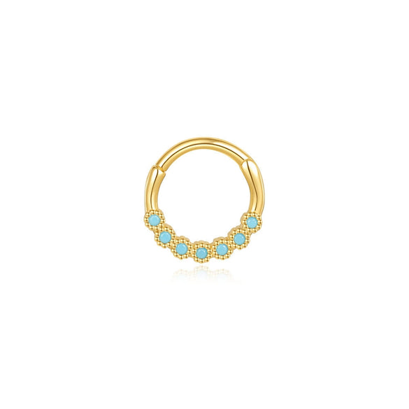 Wholesale Unisex Turquoise Diamond Piercing Cartilage Ear Nail In 925 Sterling Silver With Geometric Pattern And Environmental Protection Electroplating