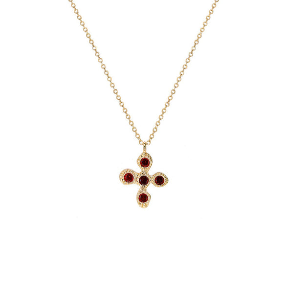Wholesale Unisex Vintage Geometric Cross Pendant Necklace With Oshaped Chain Copper Electroplated